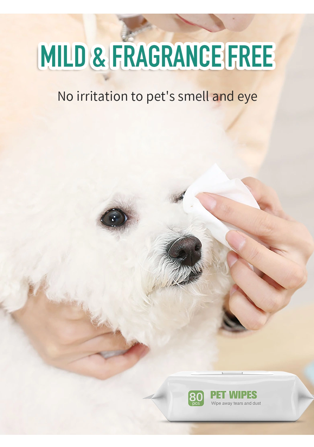 OEM Pet Wipes 100% Natural Plant Based with Organic Antioxidants